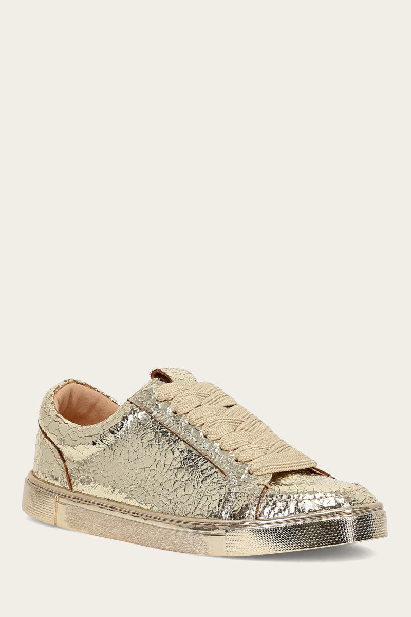 Frye Women s Ivy Court Low Lace Metallic Leather Sneakers