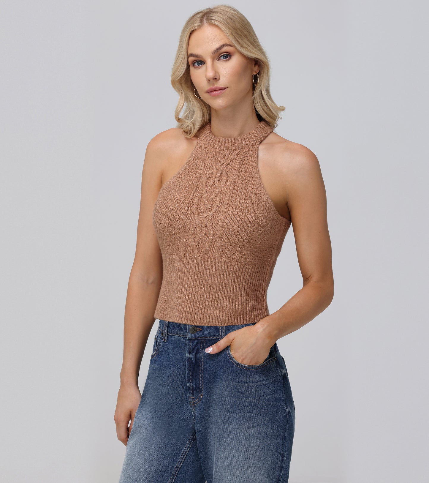 Cable Halter Sweater