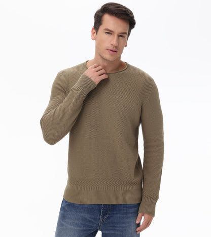 Textured Crewneck Pullover