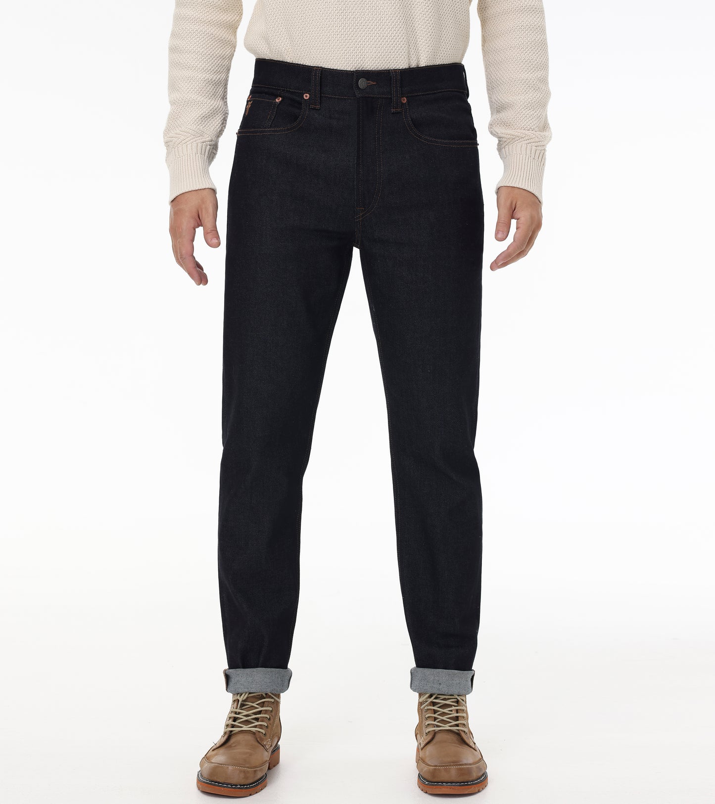 Straight Slim Jeans In Raw Indigo