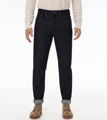 Straight Slim Jeans In Raw Indigo