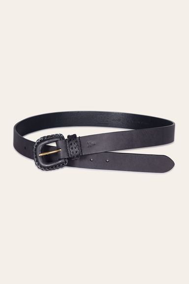 30mm Belt With Covered Buckle & Leather Lacing