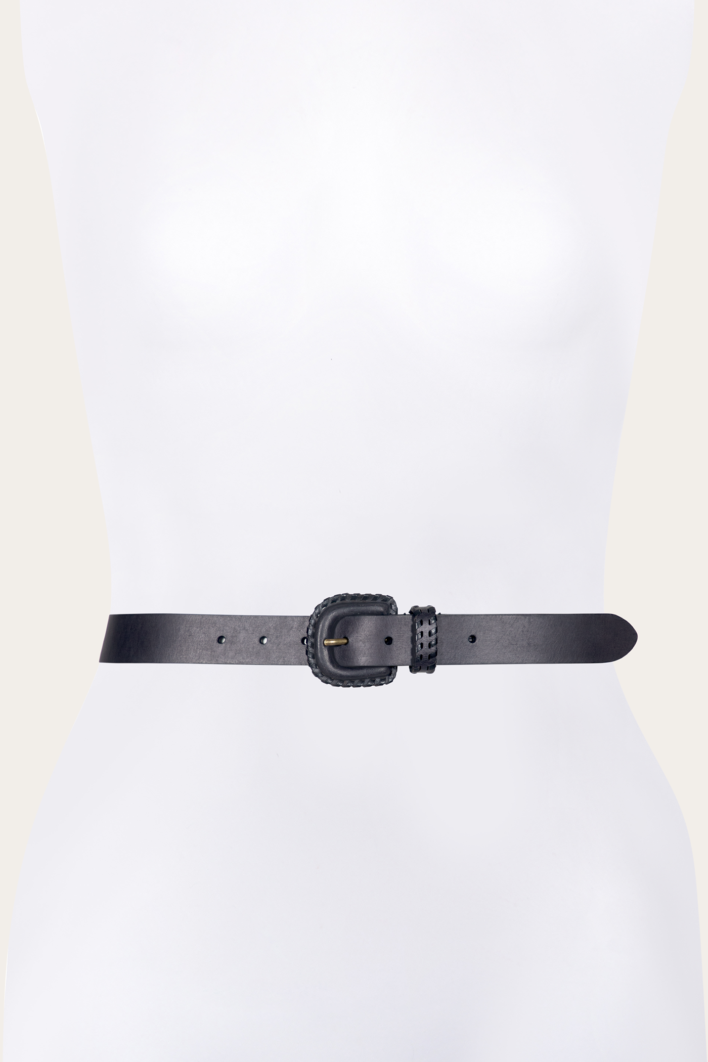 30mm Belt With Covered Buckle & Leather Lacing