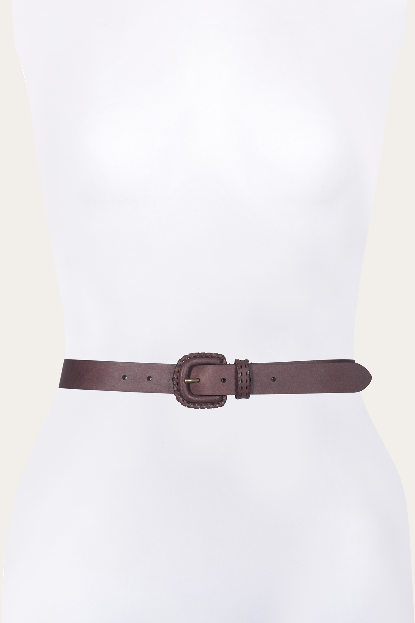 30mm Belt With Covered Buckle & Leather Lacing