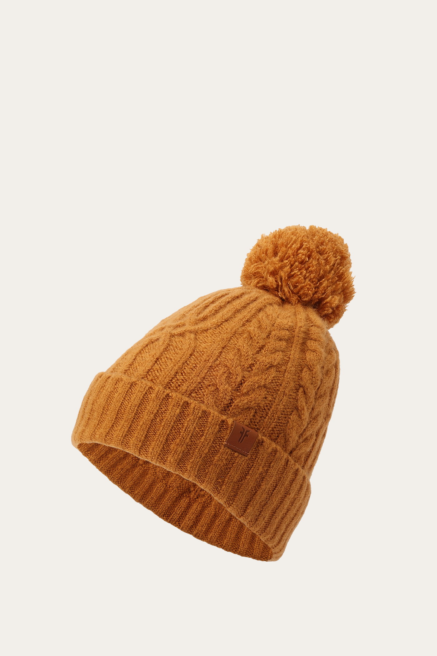 Cable Beanie With Self Pom