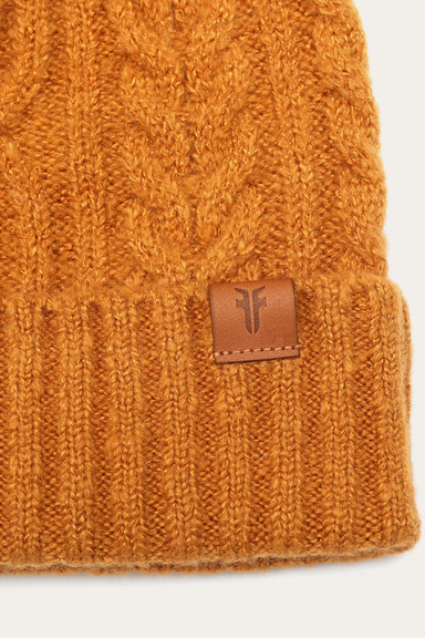 Cable Beanie With Self Pom