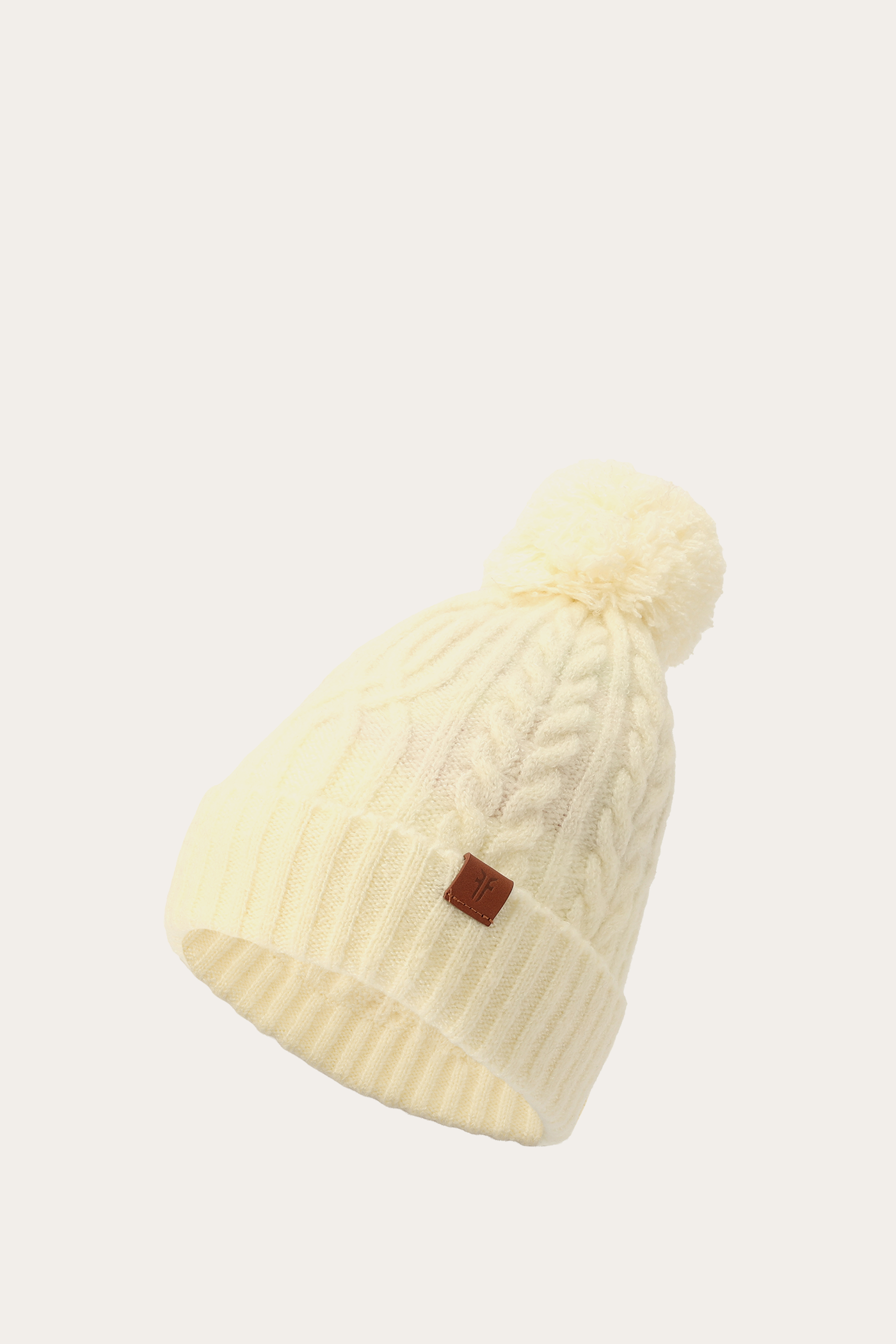 Cable Beanie With Self Pom