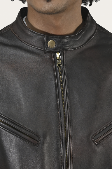 Contemporary Racer Leather Jacket