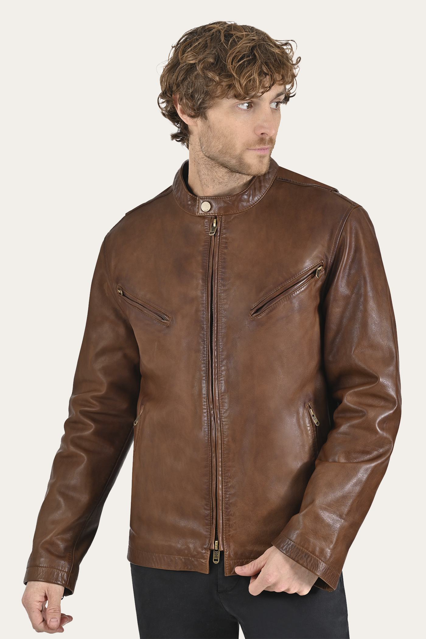 Contemporary Racer Leather Jacket