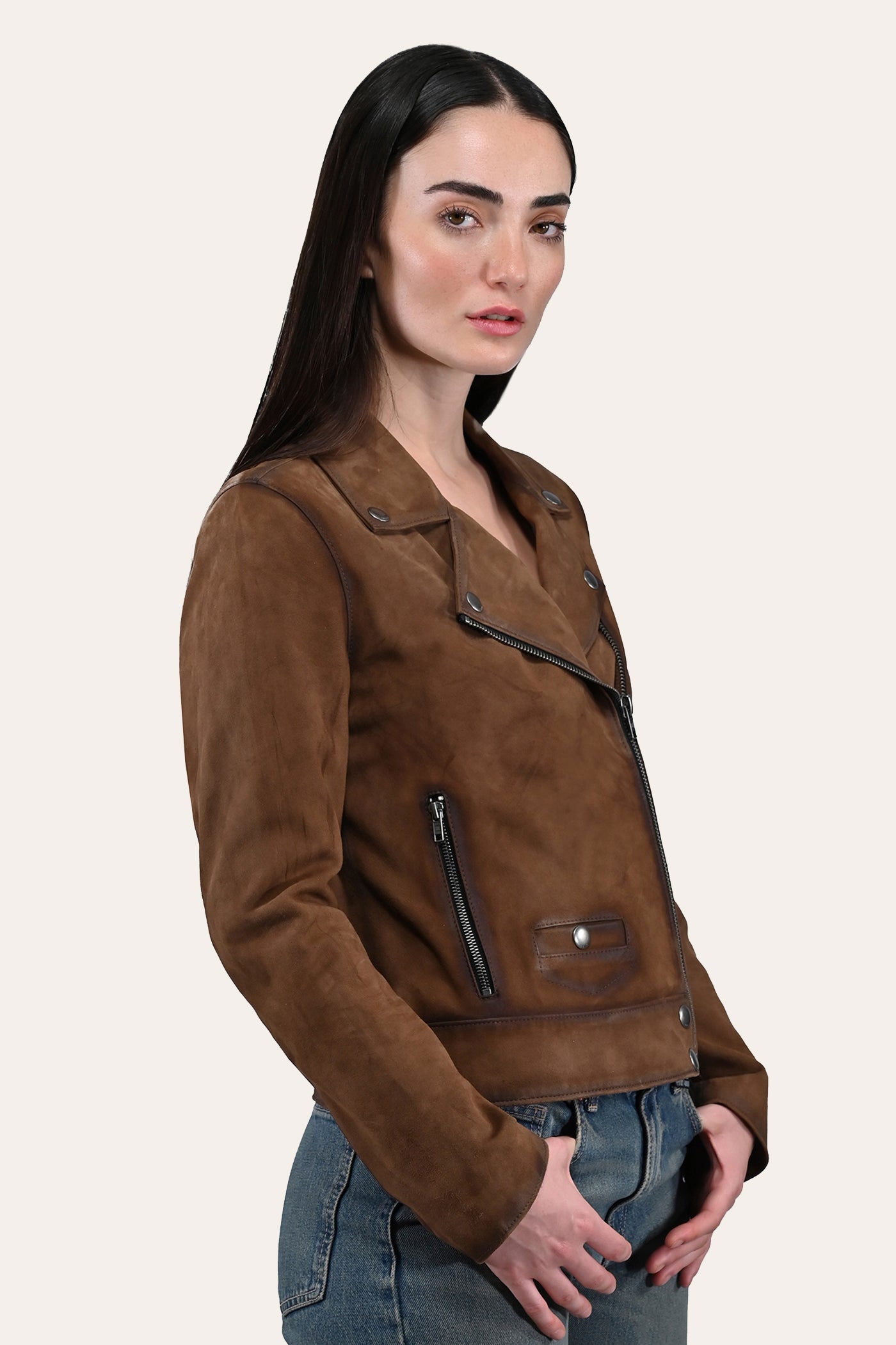 Frye Dark Taupe Biker Jacket