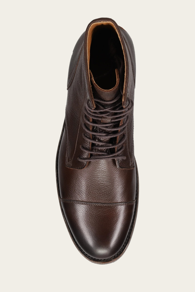 Dylan Cap Toe Lace Up - Dark Brown - Top Down