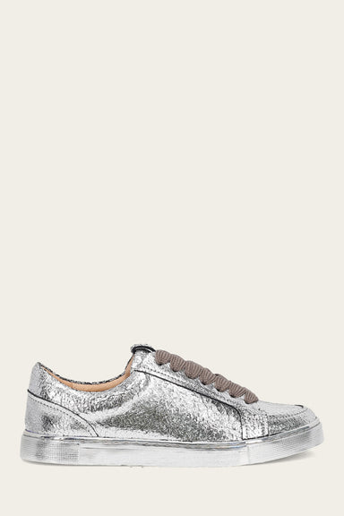 Ivy Court Low Lace Sneaker - Silver Mirror - Outside