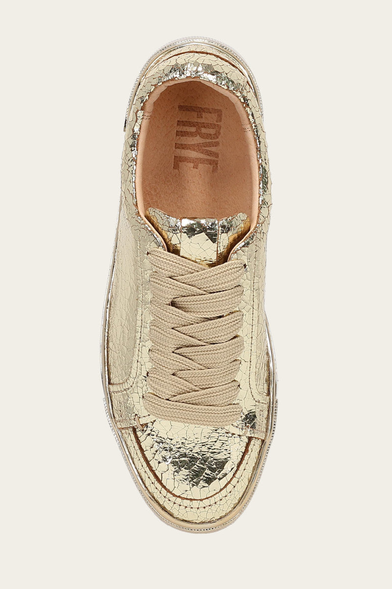 Ivy Court Low Lace Sneaker - Gold Mirror - Top Down