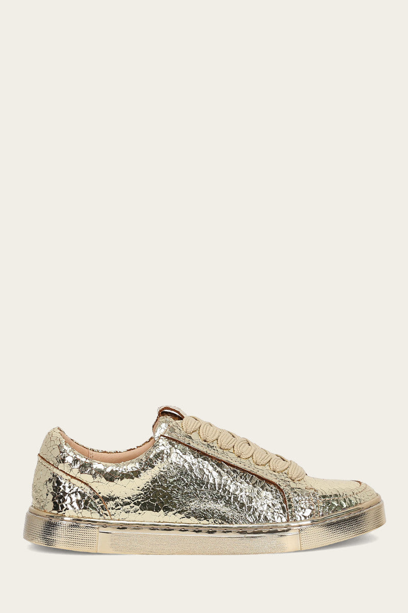 Ivy Court Low Lace Sneaker - Gold Mirror - Outside