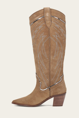 Sara Western Tall Stud - Almond - Inside