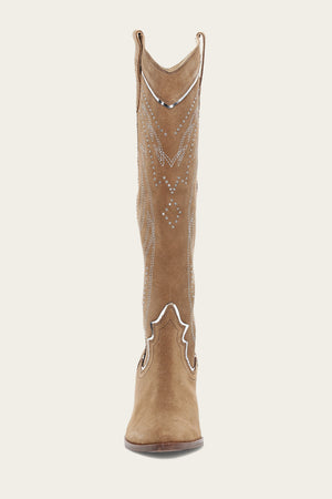 Sara Western Tall Stud - Almond - Front