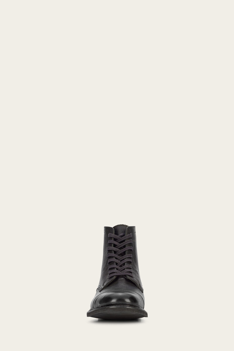 Seth Cap Toe Lace Up - Black - Front