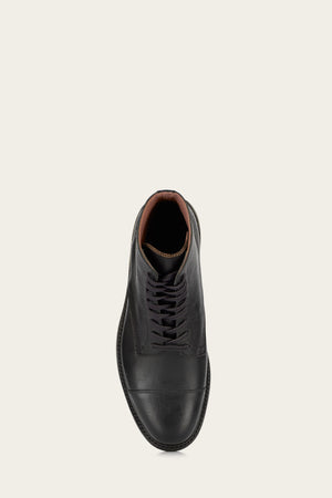 Frye Black Seth Cap Toe Lace Up Shoes