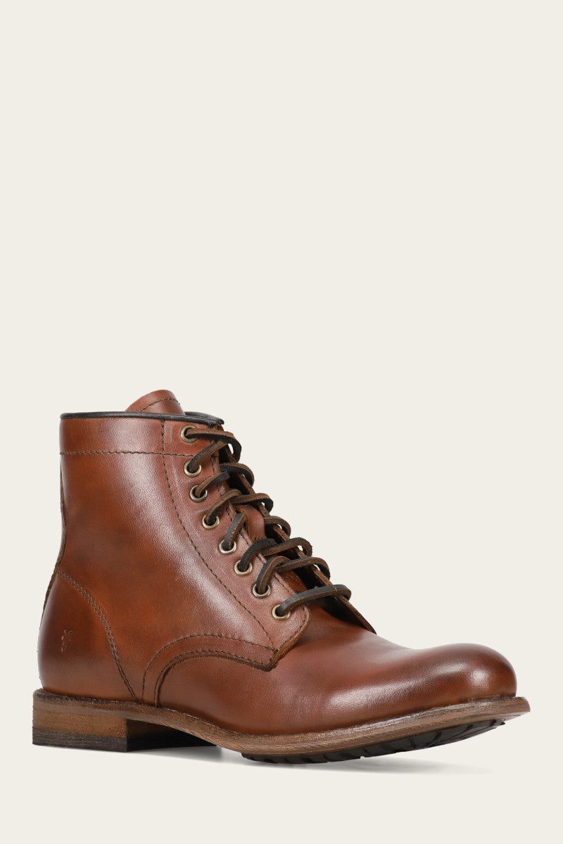 Frye tyler lace up womens cognac on sale