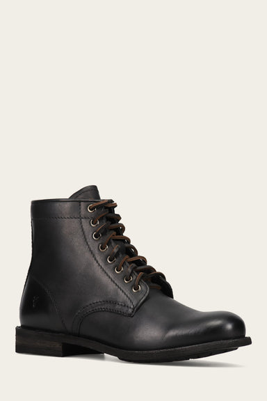 Frye black lace up boots hotsell