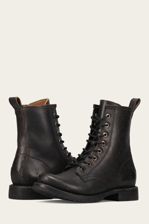 Frye veronica combat dark brown hotsell