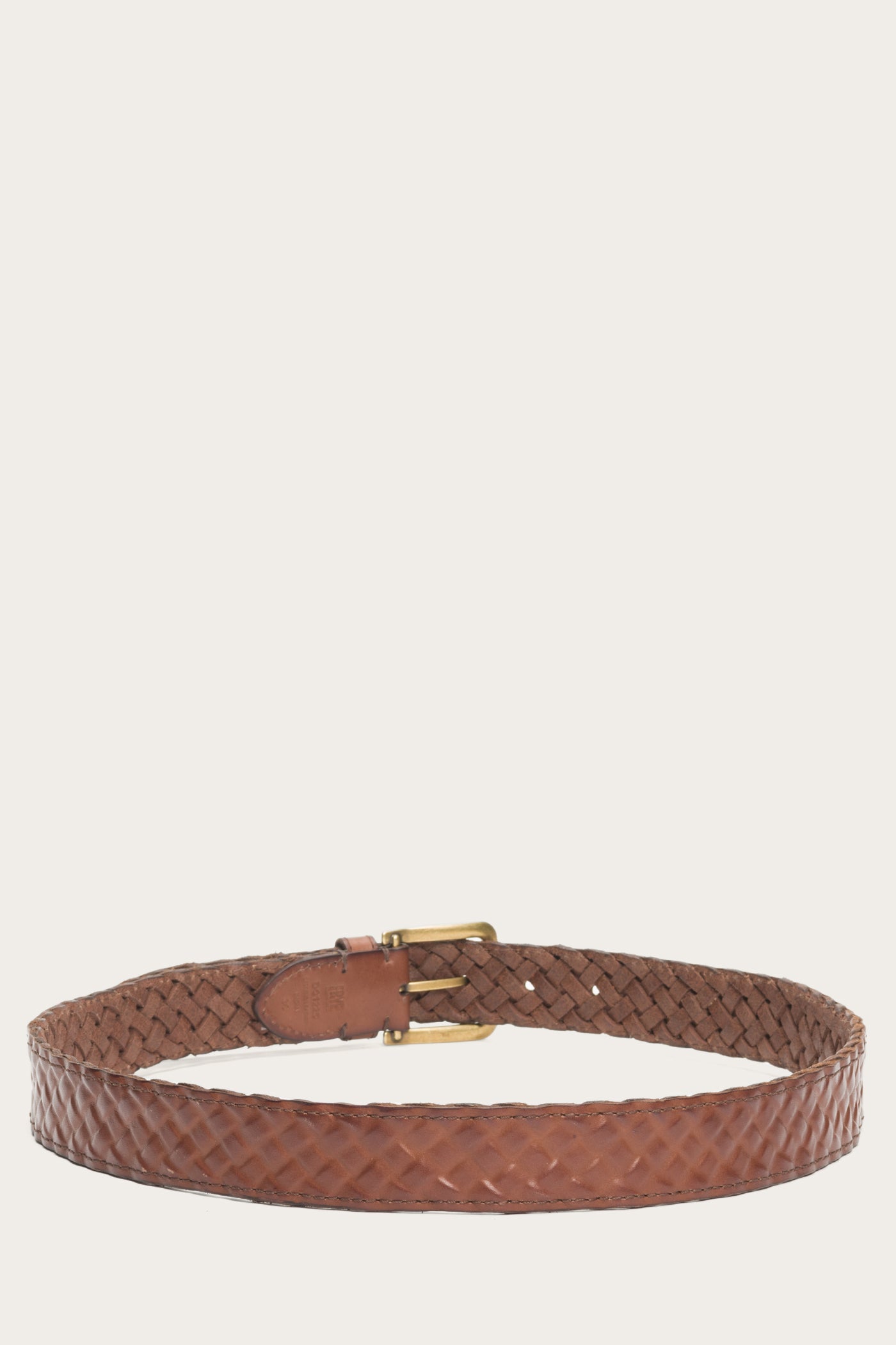 Leather Covered Woven Belt | Tan Leather Belt | Frye