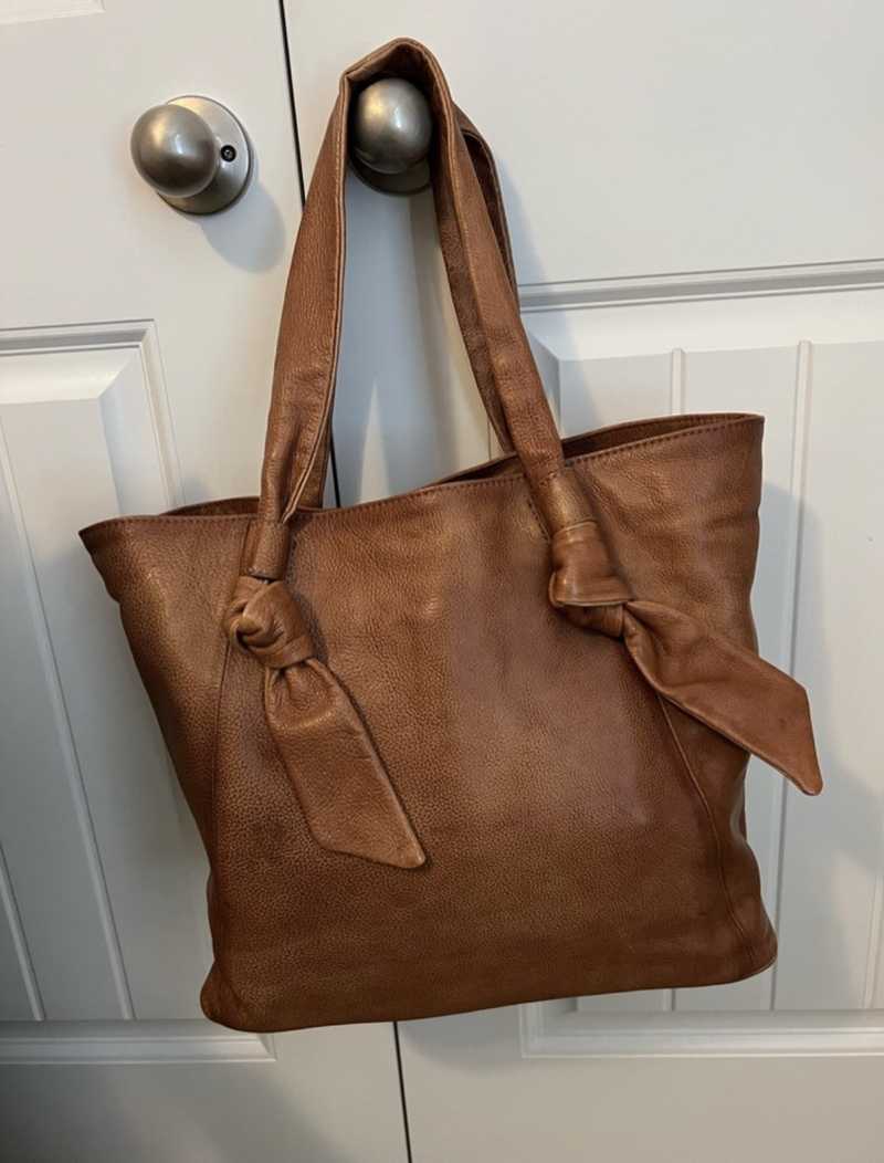  Frye womens Nora Knotted Tote Bag, Khaki, One Size US